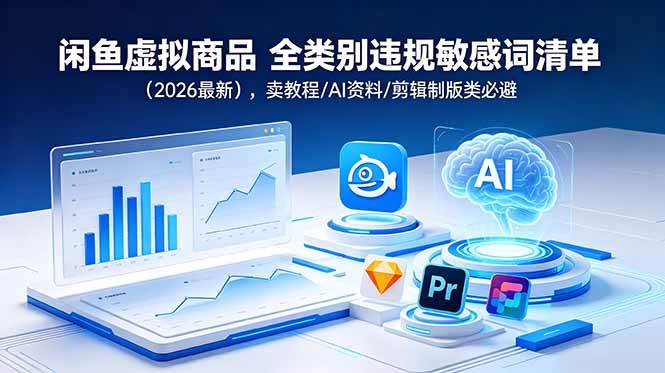 （18961期）闲鱼虚拟商品 全类别违规敏感词清单（2026最新），卖教程/AI资料/剪辑制版类必避-知行阁轻创网-分享网络赚钱项目-全网首发副业项目实操平台-副业创业项目网