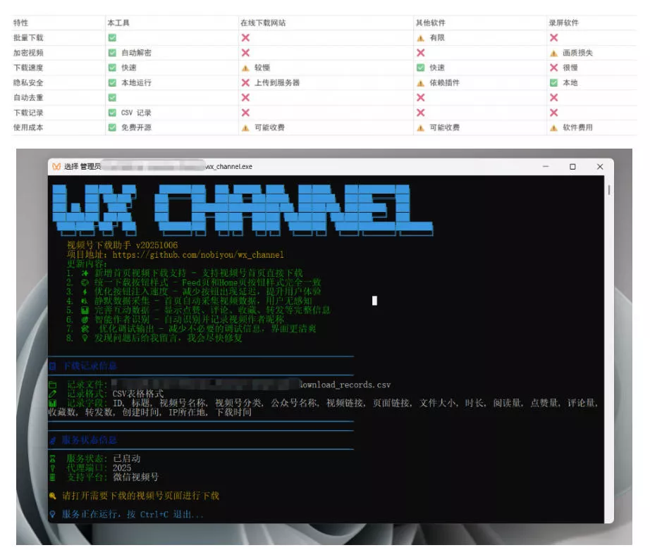Github热门工具,视频号下载神器又来了!一键注入下载按钮,轻松下载,使用便捷wx_channel-知行阁轻创网-分享网络赚钱项目-全网首发副业项目实操平台-副业创业项目网
