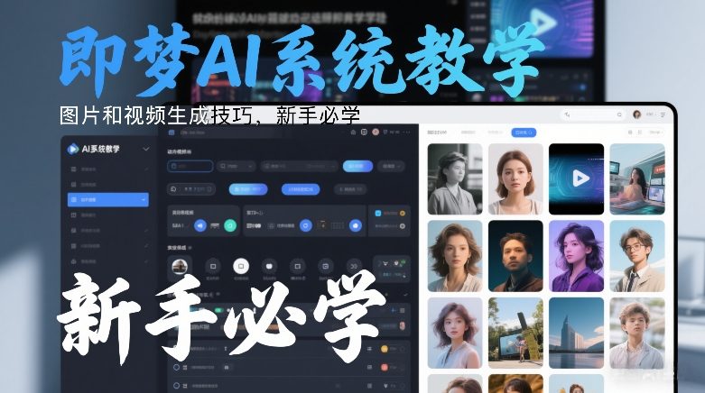 即梦AI系统教学，图片和视频生成技巧，新手必学-知行阁轻创网-分享网络赚钱项目-全网首发副业项目实操平台-副业创业项目网
