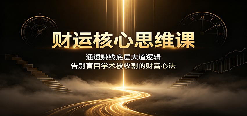 财运核心思维课：通透赚钱底层大道逻辑，告别盲目学术被收割的财富心法-知行阁轻创网-分享网络赚钱项目-全网首发副业项目实操平台-副业创业项目网