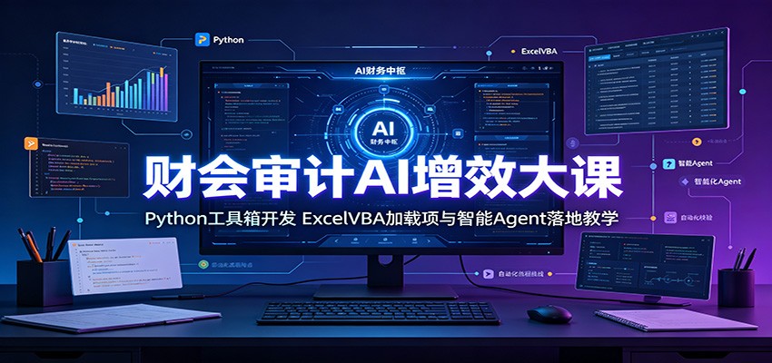财会审计AI增效大课：Python工具箱开发，ExcelVBA加载项与智能Agent落地教学-知行阁轻创网-分享网络赚钱项目-全网首发副业项目实操平台-副业创业项目网