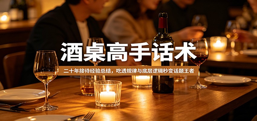 酒桌高手话术：二十年接待经验总结，吃透规律与底层逻辑秒变话题王者-知行阁轻创网-分享网络赚钱项目-全网首发副业项目实操平台-副业创业项目网