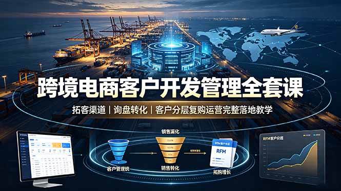 （19274期）跨境电商客户开发管理全套课·拓客渠道｜询盘转化｜客户分层复购运营完整落地教学-知行阁轻创网-分享网络赚钱项目-全网首发副业项目实操平台-副业创业项目网