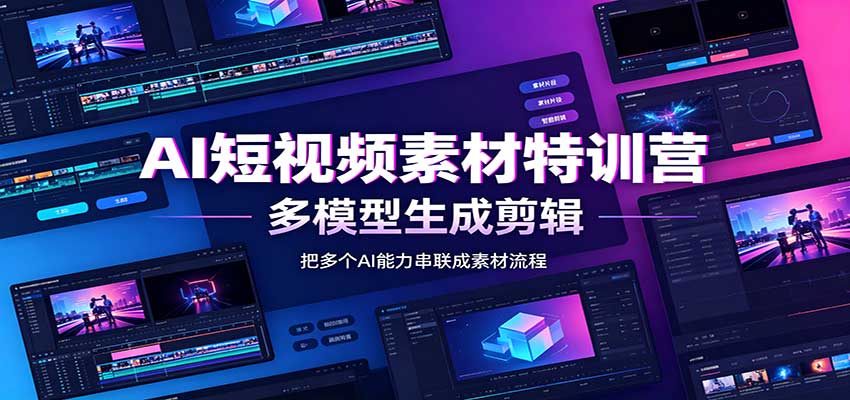 AI短视频素材特训营：Codex本地部署实操，多模型生成剪辑，爆量素材挖掘教学-知行阁轻创网-分享网络赚钱项目-全网首发副业项目实操平台-副业创业项目网