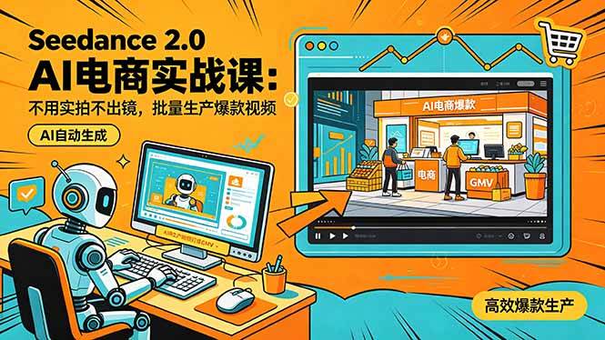 （18433期）Seedance 2.0 AI电商实战课：不用实拍不出镜，批量生产爆款视频打爆GMV-知行阁轻创网-分享网络赚钱项目-全网首发副业项目实操平台-副业创业项目网