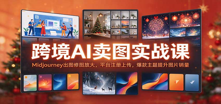 跨境AI卖图实战课：Midjourney出图修图放大，平台注册上传，爆款主题提升图片销量-知行阁轻创网-分享网络赚钱项目-全网首发副业项目实操平台-副业创业项目网