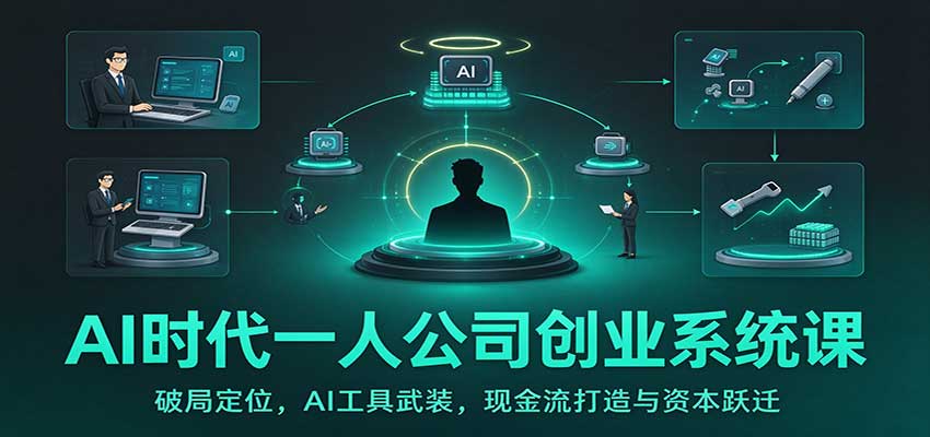 AI时代一人公司创业系统课：破局定位，AI工具武装，现金流打造与资本跃迁-知行阁轻创网-分享网络赚钱项目-全网首发副业项目实操平台-副业创业项目网