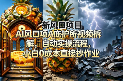 新风口项目AI庇护所视频拆解，自动实操流程，小白0成本直接抄作业-知行阁轻创网-分享网络赚钱项目-全网首发副业项目实操平台-副业创业项目网