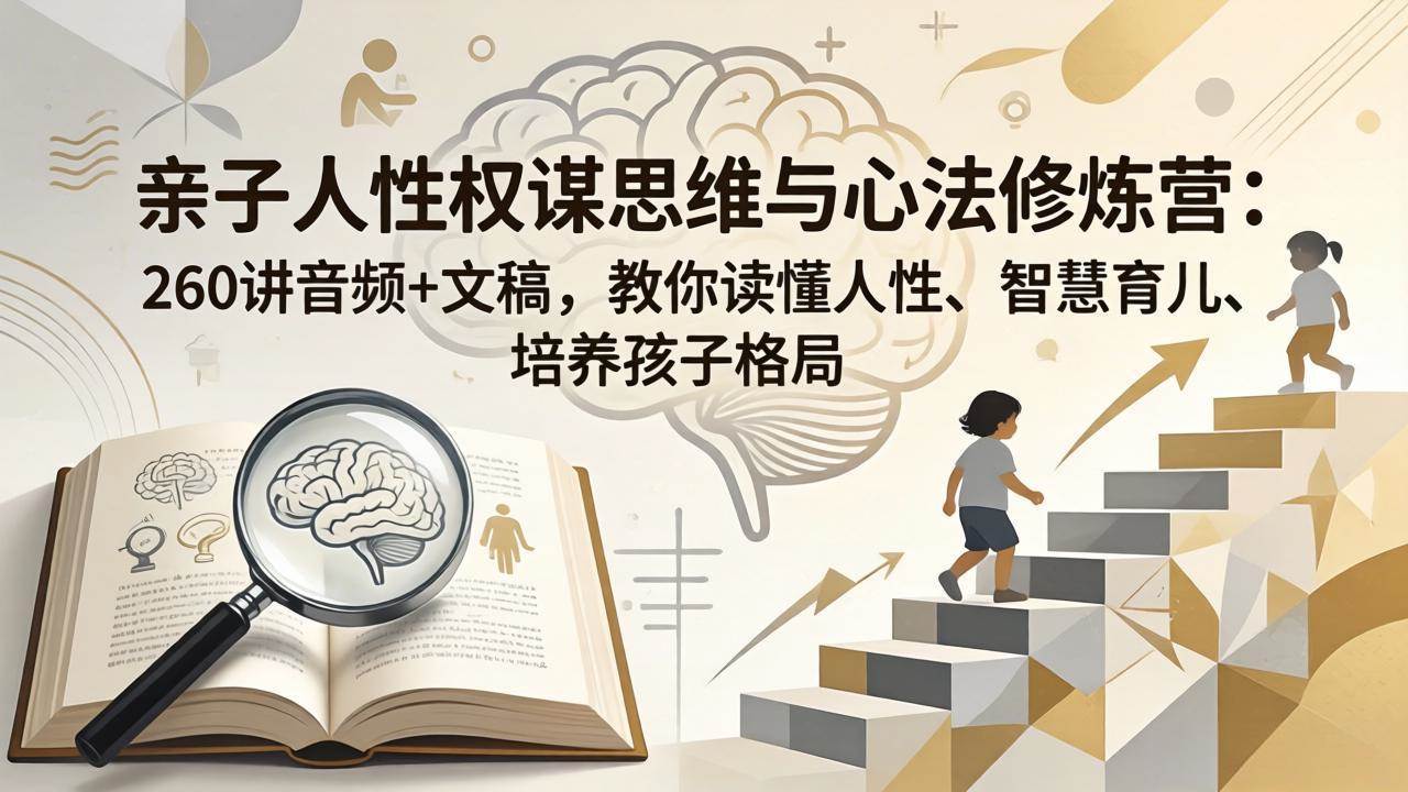 （18076期）亲子人性权谋思维与心法修炼营：260讲音频+文稿，教你读懂人性、智慧育儿、培养孩子格局-知行阁轻创网-分享网络赚钱项目-全网首发副业项目实操平台-副业创业项目网