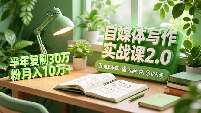 （16734期）自媒体写作实战课2.0，爆款标题、内容结构、IP打造，半年复制30万粉月入10万+-知行阁轻创网-分享网络赚钱项目-全网首发副业项目实操平台-副业创业项目网