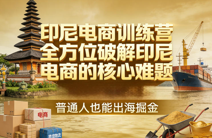 印尼电商训练营，全方位破解印尼电商的核心难题，普通人也能出海掘金-知行阁轻创网-分享网络赚钱项目-全网首发副业项目实操平台-副业创业项目网