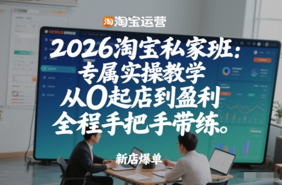 2026淘宝私家班：专属实操教学，从0起店到盈利，全程手把手带练-知行阁轻创网-分享网络赚钱项目-全网首发副业项目实操平台-副业创业项目网