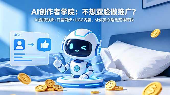 (18599期)AI创作者学院:不想露脸做推广?AI虚拟形象+口型同步+UGC内容,让你安心睡觉照样赚钱-知行阁轻创网-分享网络赚钱项目-全网首发副业项目实操平台-副业创业项目网