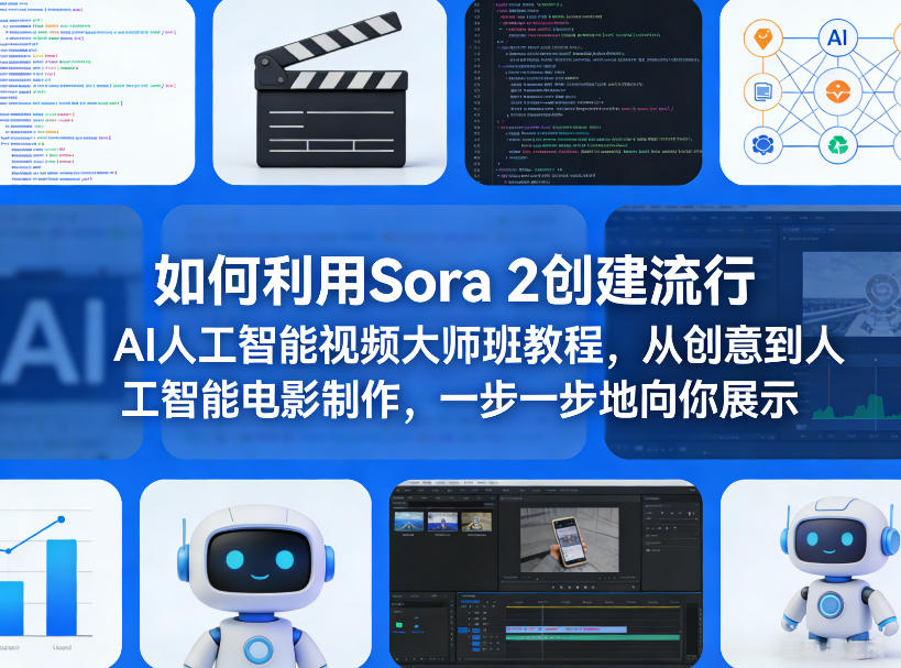 如何利用Sora 2创建流行AI人工智能视频大师班教程，从创意到人工智能电影制作，一步一步地向你展示-知行阁轻创网-分享网络赚钱项目-全网首发副业项目实操平台-副业创业项目网