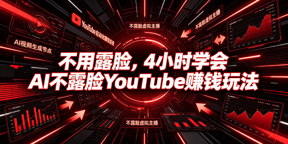 不用露脸,4小时学会AI不露脸YouTube賺钱玩法【原创双语字幕】-知行阁轻创网-分享网络赚钱项目-全网首发副业项目实操平台-副业创业项目网