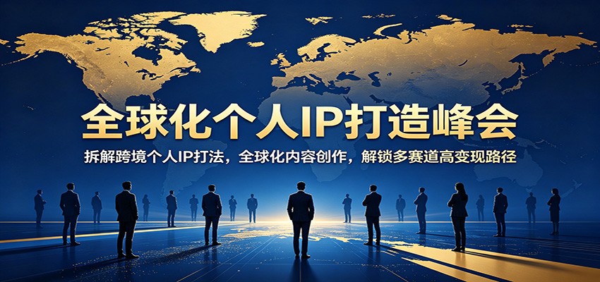 全球化个人IP打造峰会：拆解跨境个人IP打法，全球化内容创作，解锁多赛道高变现路径-知行阁轻创网-分享网络赚钱项目-全网首发副业项目实操平台-副业创业项目网