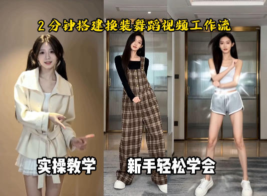 通过Coze工作流，制作《跳舞卡点换装视频》，两分钟制作完成，从0到1演示搭建过程-知行阁轻创网-分享网络赚钱项目-全网首发副业项目实操平台-副业创业项目网