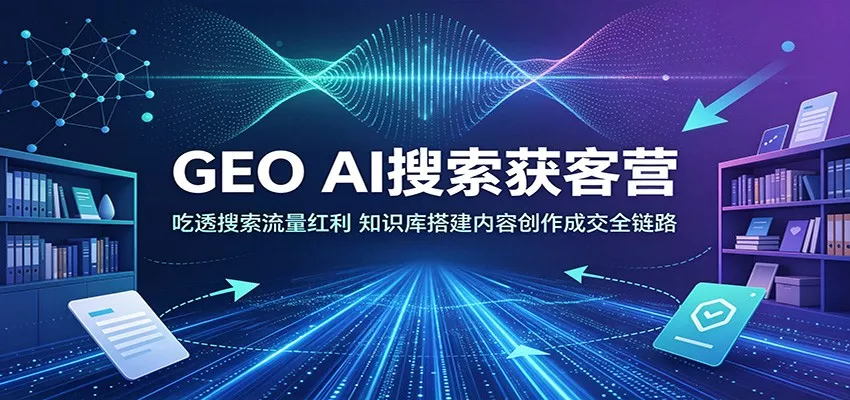GEO AI搜索获客营：吃透搜索流量红利，知识库搭建内容创作成交全链路-知行阁轻创网-分享网络赚钱项目-全网首发副业项目实操平台-副业创业项目网