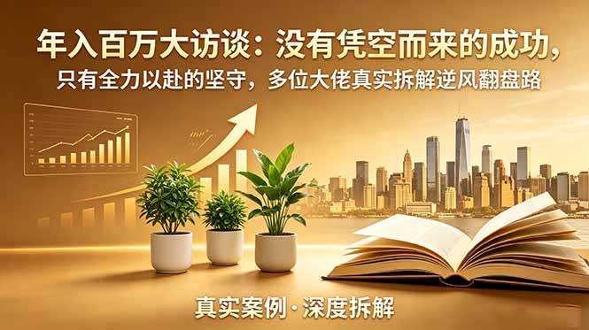 （19099期）年入百万大访谈-更新：没有凭空而来的成功，只有全力以赴的坚守，多位大佬真实拆解逆风翻盘路-知行阁轻创网-分享网络赚钱项目-全网首发副业项目实操平台-副业创业项目网