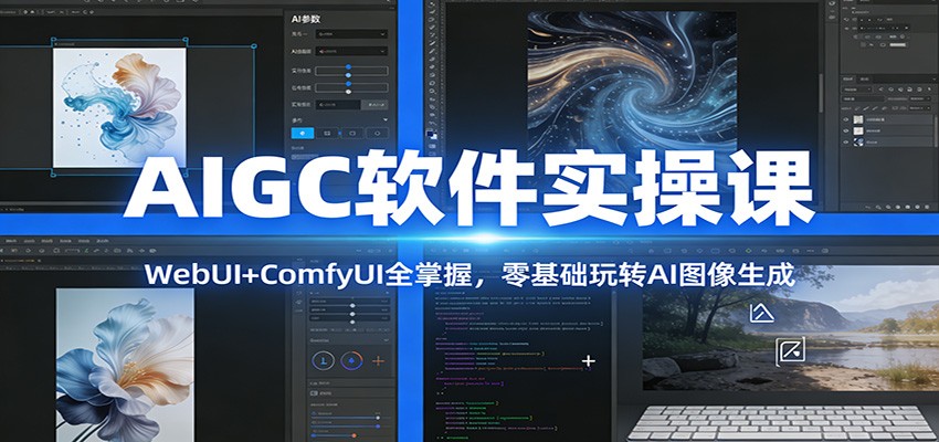 AIGC软件实操课：WebUI+ComfyUI全掌握，零基础玩转AI图像生成-知行阁轻创网-分享网络赚钱项目-全网首发副业项目实操平台-副业创业项目网