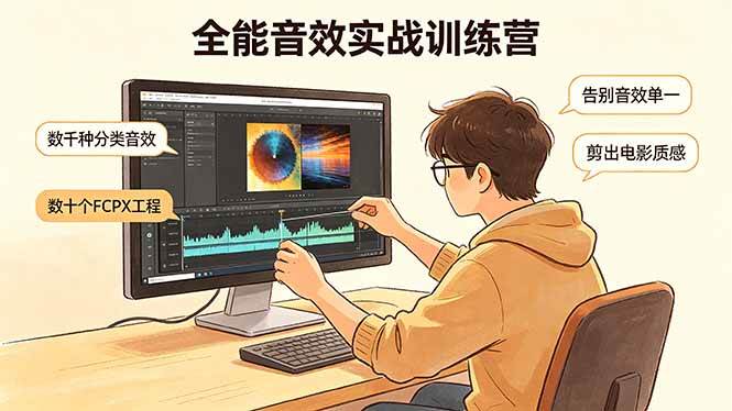 （18287期）全能音效实战训练营：数千种分类音效+数十个FCPX工程，告别音效单一，剪出电影质感-知行阁轻创网-分享网络赚钱项目-全网首发副业项目实操平台-副业创业项目网