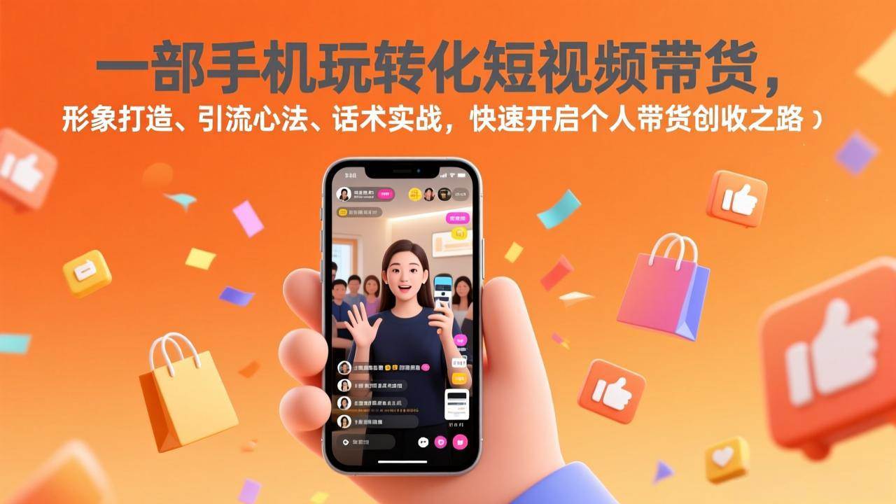 （17356期）一部手机玩转化短视频带货，形象打造、引流心法、话术实战，快速开启个人带货创收之路-知行阁轻创网-分享网络赚钱项目-全网首发副业项目实操平台-副业创业项目网