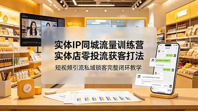 （18999期）实体IP同城流量训练营：实体店零投流获客打法，短视频引流私域锁客完整闭环教学-知行阁轻创网-分享网络赚钱项目-全网首发副业项目实操平台-副业创业项目网
