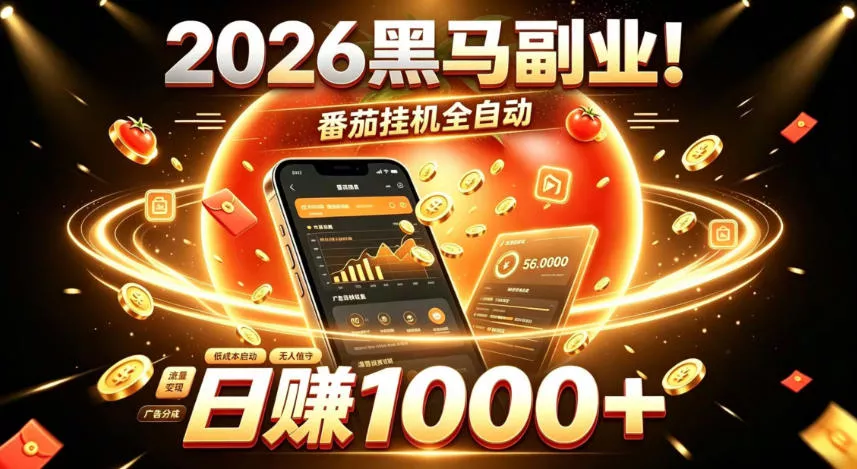 2026黑马副业！番茄挂G全自动日入1000+，操作最简单、门槛最低的线上轻资产项目【揭秘】-知行阁轻创网-分享网络赚钱项目-全网首发副业项目实操平台-副业创业项目网