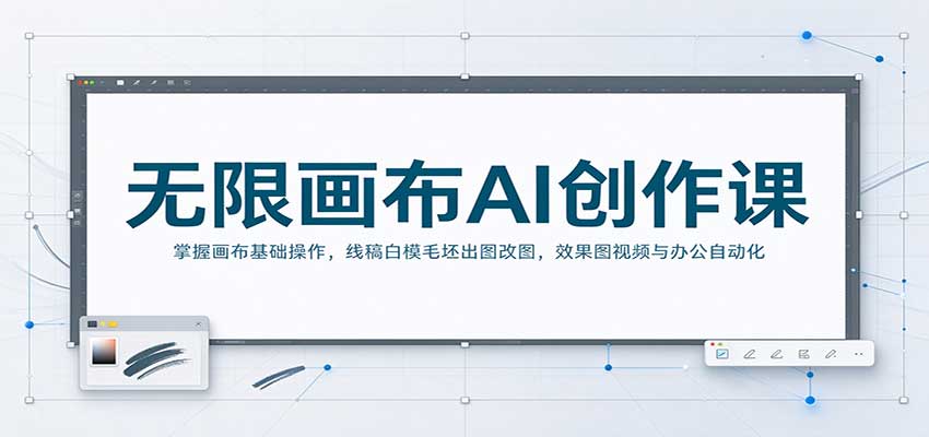 无限画布AI创作课：掌握画布基础操作，线稿白模毛坯出图改图，效果图视频与办公自动化-知行阁轻创网-分享网络赚钱项目-全网首发副业项目实操平台-副业创业项目网