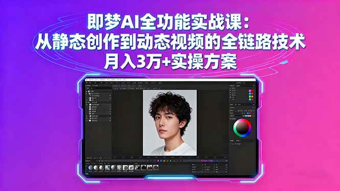 （16053期）即梦AI全功能实战课：从静态创作到动态视频的全链路技术 月入3万+实操方案-知行阁轻创网-分享网络赚钱项目-全网首发副业项目实操平台-副业创业项目网