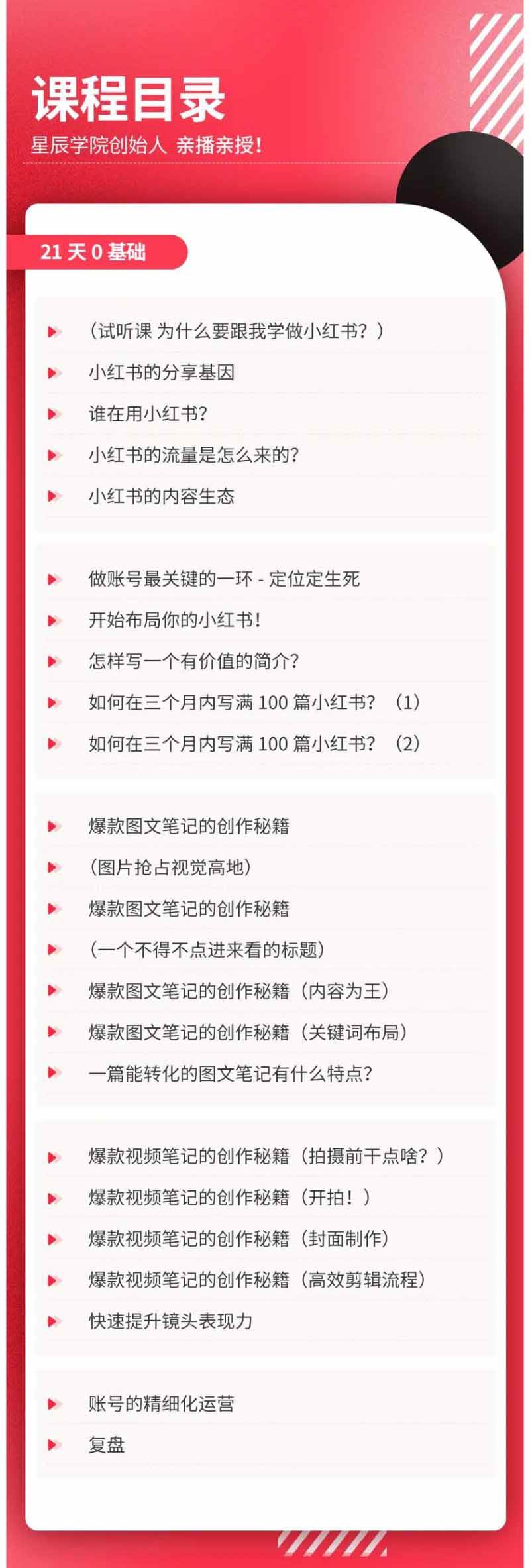 （20341期）小红书21天图文视频爆款创作课：掌握选题、图片、标题、内容、关键词与脚本剪辑，建立持续创作体系-知行阁轻创网-分享网络赚钱项目-全网首发副业项目实操平台-副业创业项目网