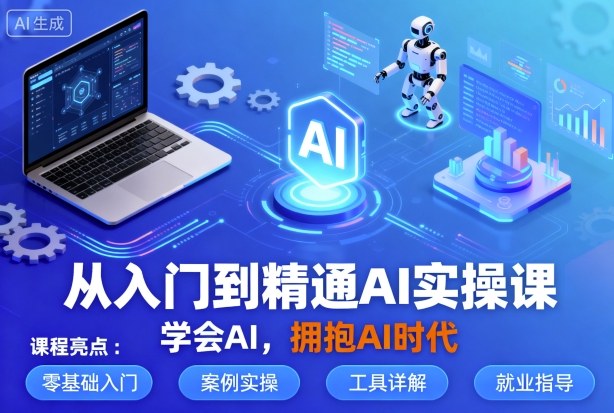 从入门到精通AI实操课，学会AI，拥抱AI时代-知行阁轻创网-分享网络赚钱项目-全网首发副业项目实操平台-副业创业项目网