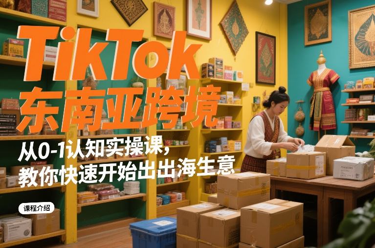 TikTok东南亚跨境从0-1认知实操课，教你快速开始出海生意-知行阁轻创网-分享网络赚钱项目-全网首发副业项目实操平台-副业创业项目网