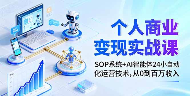 （16111期）个人商业变现实战课：SOP系统+AI智能体24小自动化运营技术，从0到百万收入-知行阁轻创网-分享网络赚钱项目-全网首发副业项目实操平台-副业创业项目网