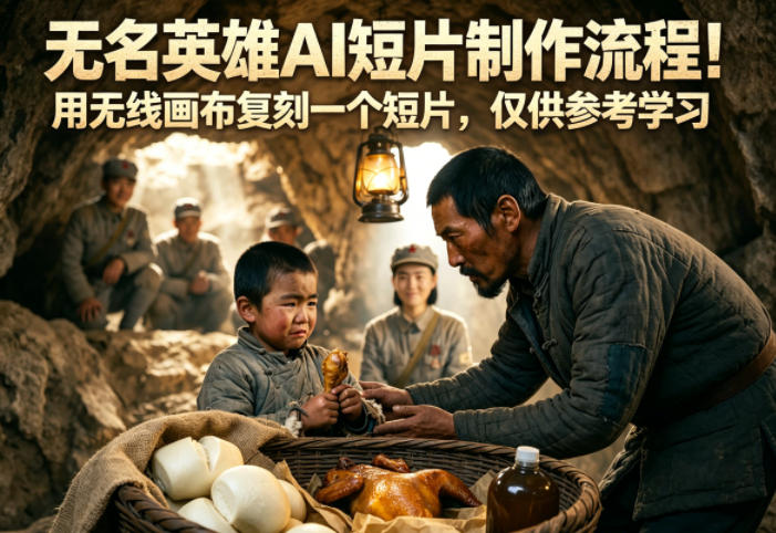 无名英雄AI短片制作流程！用无线画布复刻一个短片，仅供参考学习-知行阁轻创网-分享网络赚钱项目-全网首发副业项目实操平台-副业创业项目网