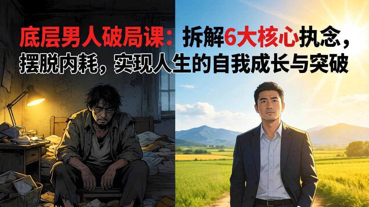 （17747期）付费文章：底层男人破局课：拆解 6 大核心执念，摆脱内耗，实现人生的自我成长与突破-知行阁轻创网-分享网络赚钱项目-全网首发副业项目实操平台-副业创业项目网