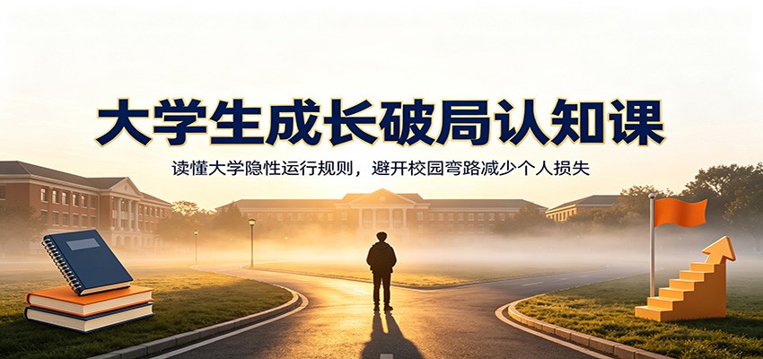 大学生成长破局认知课：读懂大学隐性运行规则，避开校园弯路减少个人损失-知行阁轻创网-分享网络赚钱项目-全网首发副业项目实操平台-副业创业项目网