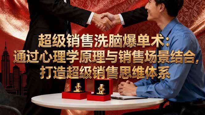 （16370期）超级销售洗脑爆单术：通过心理学原理与销售场景结合,打造超级销售思维体系-知行阁轻创网-分享网络赚钱项目-全网首发副业项目实操平台-副业创业项目网