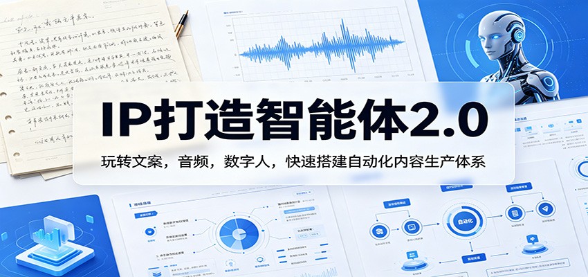 IP打造智能体2.0：玩转文案，音频，数字人，快速搭建自动化内容生产体系-知行阁轻创网-分享网络赚钱项目-全网首发副业项目实操平台-副业创业项目网