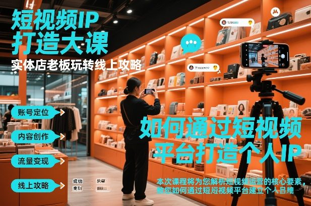 短视频ip打造大课，实体店老板玩转线上攻略-知行阁轻创网-分享网络赚钱项目-全网首发副业项目实操平台-副业创业项目网