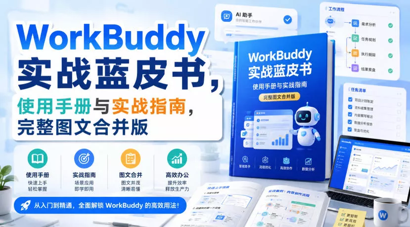 WorkBuddy实战蓝皮书，使用手册与实战指南，完整图文合并版-知行阁轻创网-分享网络赚钱项目-全网首发副业项目实操平台-副业创业项目网