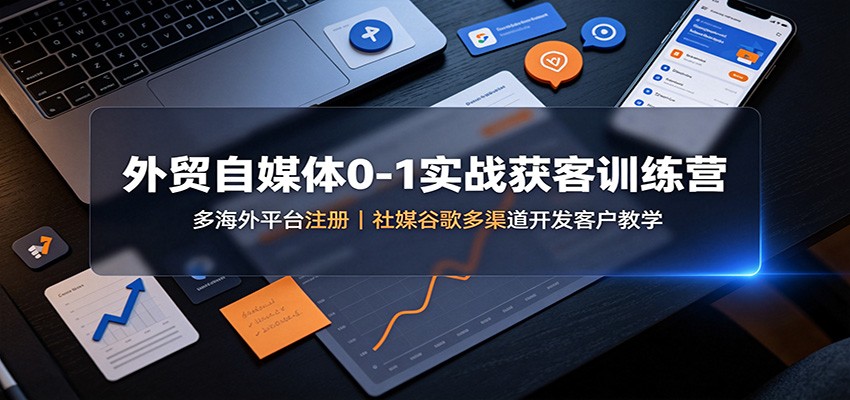 外贸自媒体0-1实战获客训练营：多海外平台注册，社媒谷歌多渠道开发客户教学-知行阁轻创网-分享网络赚钱项目-全网首发副业项目实操平台-副业创业项目网