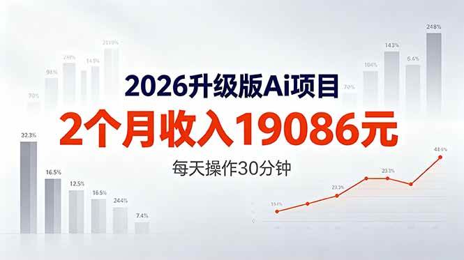 （18443期）2026升级版Ai任务，2个月收入19086元，熟练后每天操作30分钟！-知行阁轻创网-分享网络赚钱项目-全网首发副业项目实操平台-副业创业项目网