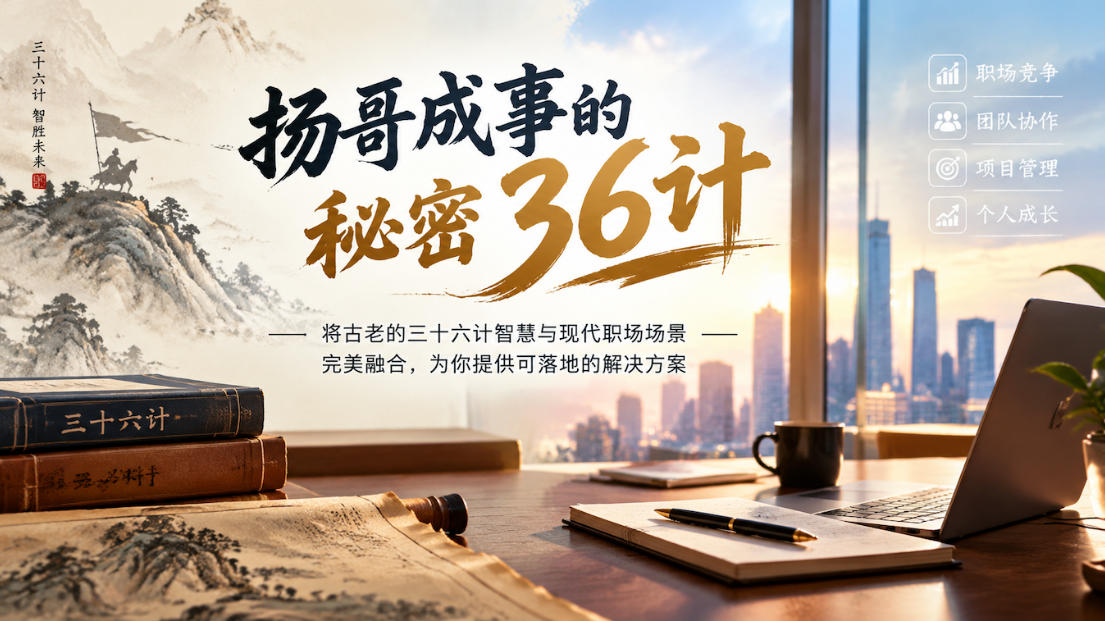 扬哥成事的秘密36计，将古老的三十六计智慧与现代职场场景完美融合，为你提供可落地的解决方案-知行阁轻创网-分享网络赚钱项目-全网首发副业项目实操平台-副业创业项目网