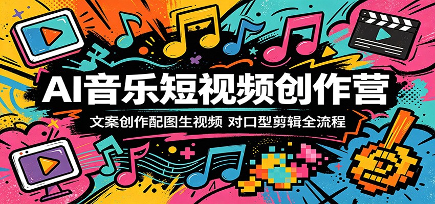 AI音乐短视频创作营：文案创作配图生视频，对口型剪辑全流程-知行阁轻创网-分享网络赚钱项目-全网首发副业项目实操平台-副业创业项目网