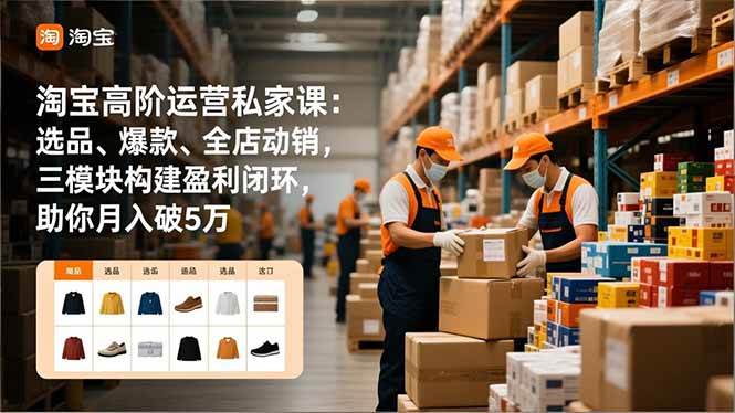 （16934期）淘宝高阶运营私家课：选品、爆款、全店动销，三模块构建盈利闭环，助你月入破5万（更新12月）-知行阁轻创网-分享网络赚钱项目-全网首发副业项目实操平台-副业创业项目网