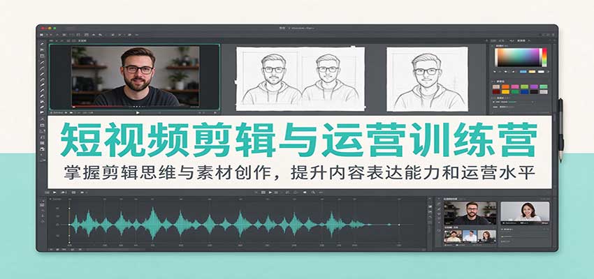 短视频剪辑与运营训练营：掌握剪辑思维与素材创作，提升内容表达能力和运营水平-知行阁轻创网-分享网络赚钱项目-全网首发副业项目实操平台-副业创业项目网