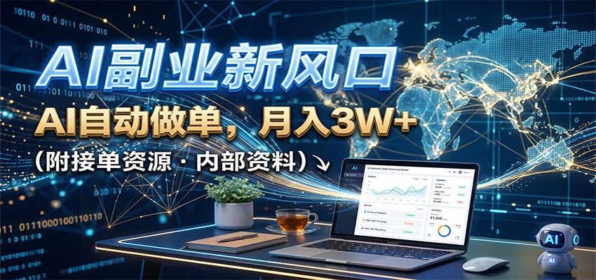 AI副业新风口，AI自动做单，月入3W+，附接单资源-知行阁轻创网-分享网络赚钱项目-全网首发副业项目实操平台-副业创业项目网