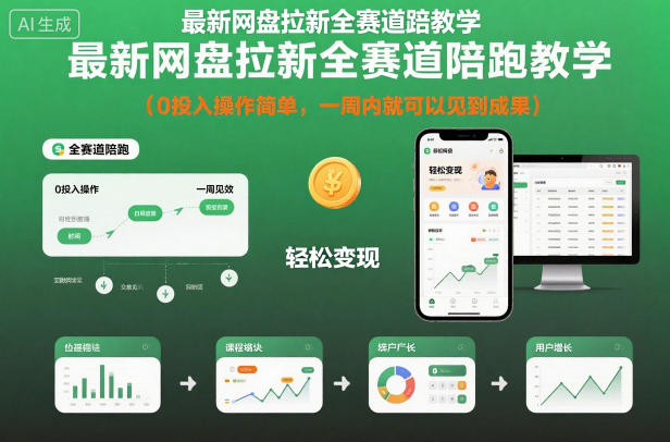 最新网盘拉新全赛道陪跑教学，0投入操作简单，一周内就可以见到成果-知行阁轻创网-分享网络赚钱项目-全网首发副业项目实操平台-副业创业项目网