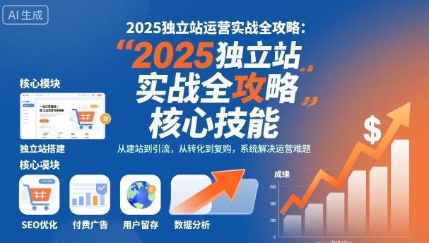 2025独立站运营实战全攻略，一站式掌握独立站运营核心技能-知行阁轻创网-分享网络赚钱项目-全网首发副业项目实操平台-副业创业项目网